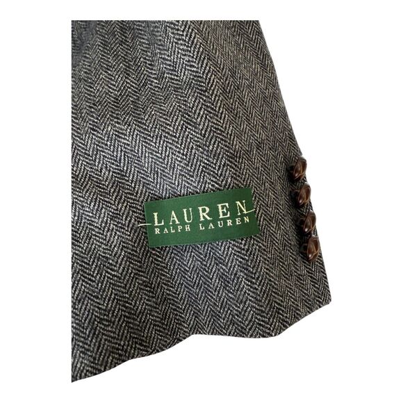 Ralph Lauren 100% Wool Charcoal Herringbone‎ Preppy Patch Sport Jacket 42R NWT - Picture 9 of 16
